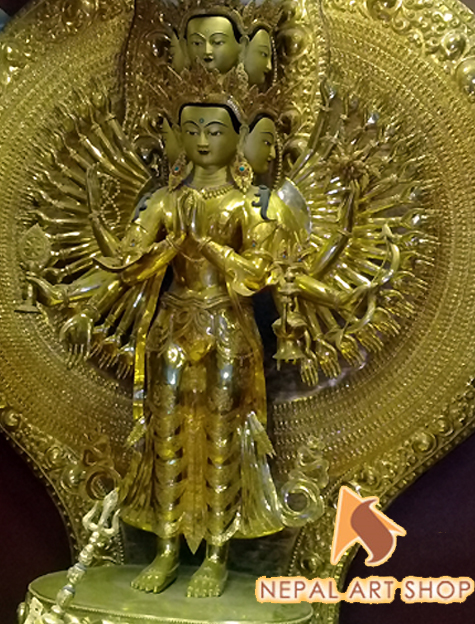 Avalokitesvara statue, Chenresiz statue, Tibetan, handmade statue, Buddhist, avalokiteshvara buddha, bodhisattva avalokiteshvara sculpture, bodhisattva avalokiteshvara