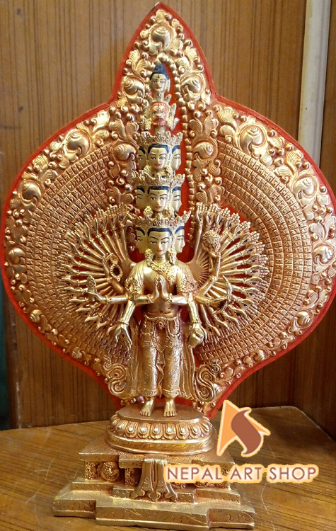 Avalokitesvara statue, Chenresiz statue, Tibetan, handmade statue, Buddhist, avalokiteshvara buddha, bodhisattva avalokiteshvara sculpture, bodhisattva avalokiteshvara