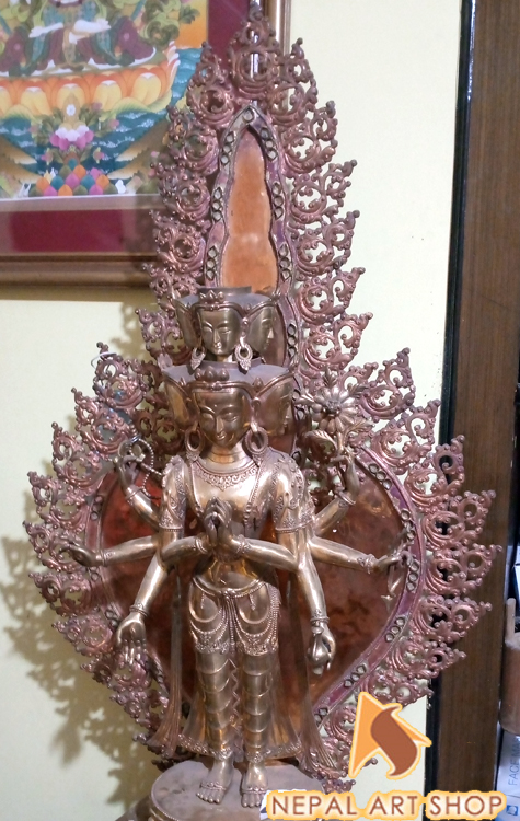 Avalokitesvara statue, Chenresiz statue, Tibetan, handmade statue, Buddhist, avalokiteshvara buddha, bodhisattva avalokiteshvara sculpture, bodhisattva avalokiteshvara