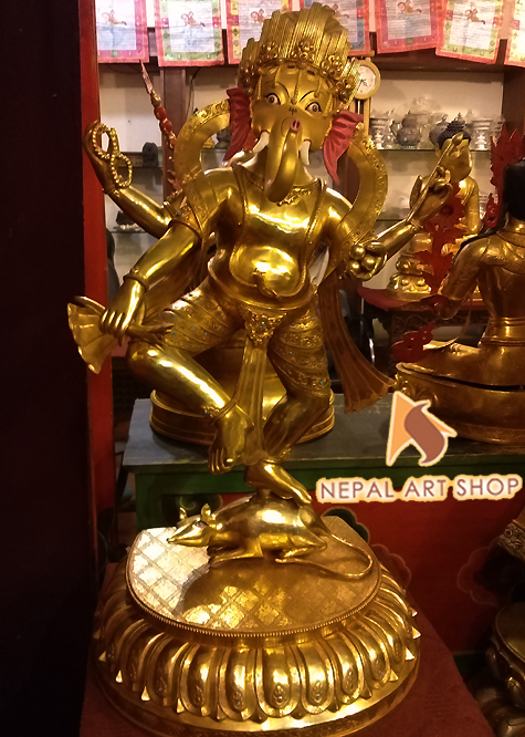 Ganesh Statue, Ganesha statue Crafts, Ganesh statue made in Nepal, 
Ganesh Sculpture, Dancing Ganesha statue, Copper Ganesh Statue, Gold Plated Ganesh statue