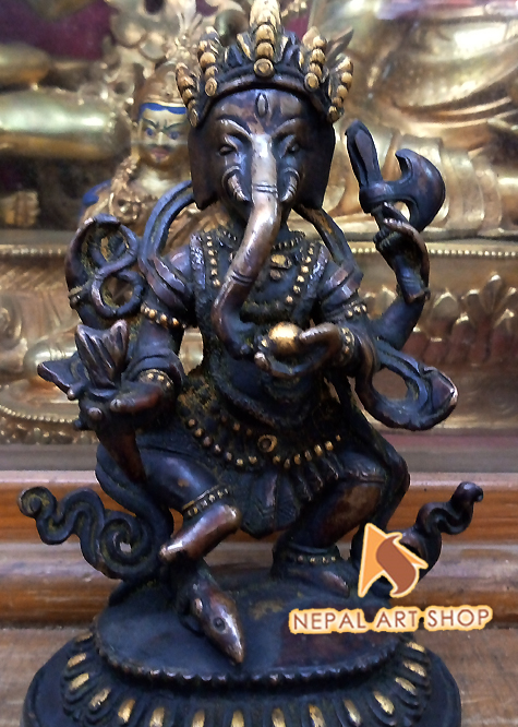 Ganesh Statue, Ganesha statue Crafts, Ganesh statue made in Nepal, 
Ganesh Sculpture, Dancing Ganesha statue, Copper Ganesh Statue, Gold Plated Ganesh statue