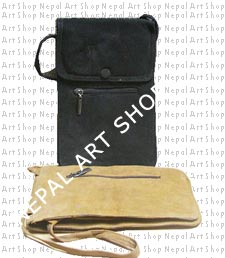 Hemp & leather crossbody bags, nepal leather crafts