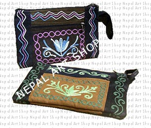 Hemp & leather crossbody bags, nepal leather crafts