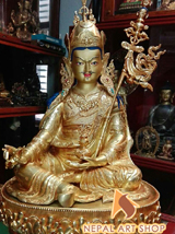 Padmasambhava Statue, Guru Mantra, Tibetan Buddhist Statue, Guru Rinpoche handmade statue,
Vajra Guru mantra, Guru Padmasambhava Statue for Sale,  Guru Mantra, Nepali Statue