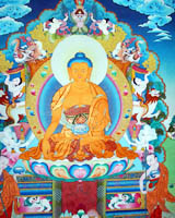 Shakyamuni Thangka, Kathmandu Thangka exporter, Thangka supplier, Thangka Art Painting School Nepal