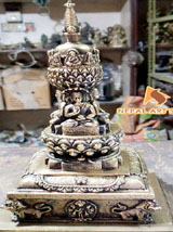 Stupa, Buddhist Stupa, Stupa temple craft, Buddhist ritual crafts for sale, bronze stupa, stupa meaning and purpose, stupa made in Nepal, Tibetan Stupa