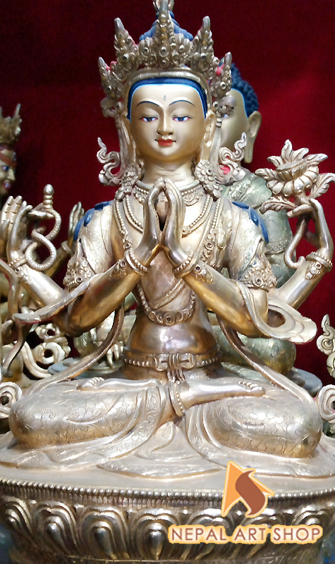 Vajrasattva Statue, Copper Vajrasatwa Statue Made in Nepal, Vajrasattva Sculptures, Vajrasattva Statue wholesale,
Mahayana, Mantrayana, Vajrayana Buddhist, Old bronze Nepali Vajrasattva statue, Vajrasattva Statue retail price