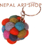 Felt keyring, Felt craft, felt wool keyring, felt craft keyrings, Nepal felt craft