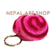 Felt keyring, Felt craft, felt wool keyring, felt craft keyrings, Nepal felt craft