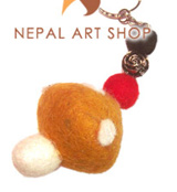 Felt keyring, Felt craft, felt wool keyring, felt craft keyrings, Nepal felt craft