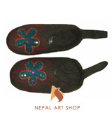 felt shoes, felt products, Nepal felt shoes, Nepal handmade felt shoes