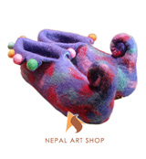 felt shoes, felt products, Nepal felt shoes, Nepal handmade felt shoes