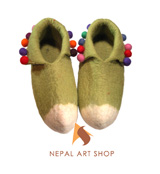 felt shoes, felt products, Nepal felt shoes, Nepal handmade felt shoes