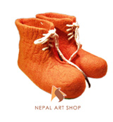 felt shoes, felt products, Nepal felt shoes, Nepal handmade felt shoes