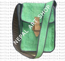 Hemp & leather crossbody bags, nepal leather crafts