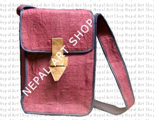 Hemp & leather crossbody bags, nepal leather crafts