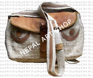 Hemp & leather crossbody bags, nepal leather crafts