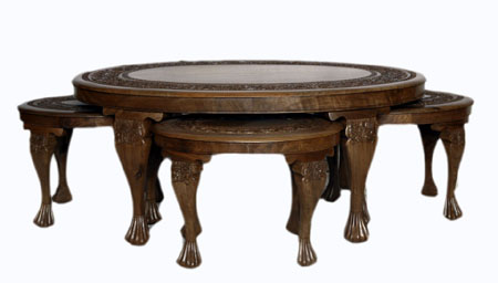 hand carved living room tables, kashmiri walnut,
wood carving, furniture, modern tables designs