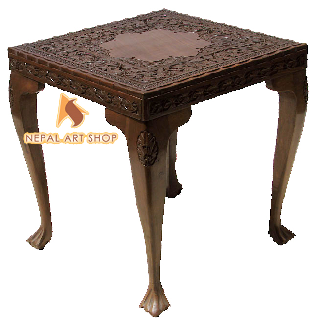 hand carved living room tables, kashmiri walnut,
wood carving, furniture, modern tables designs