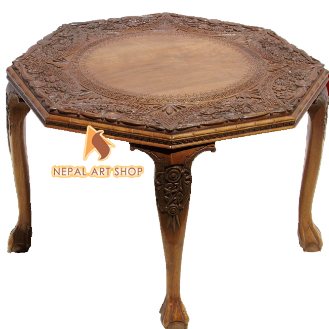 hand carved living room tables, kashmiri walnut,
wood carving, furniture, modern tables designs