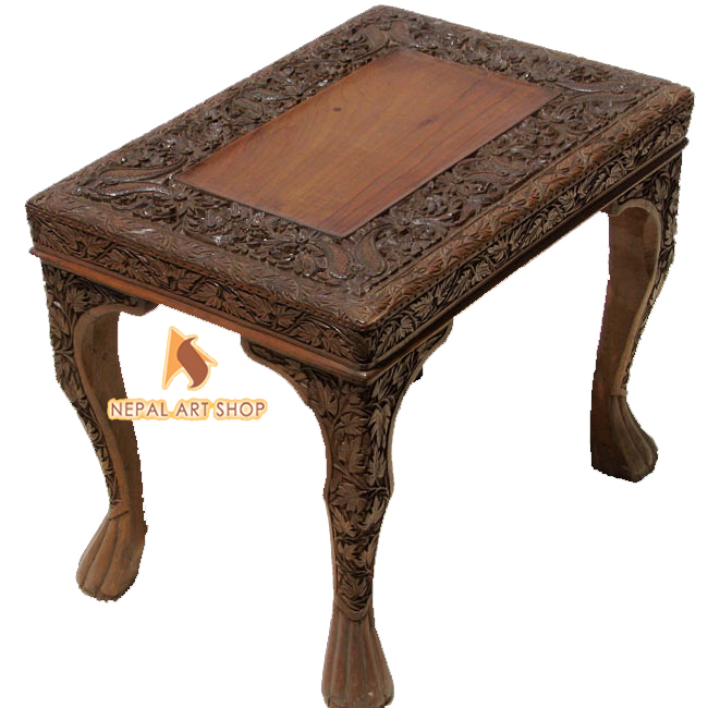 hand carved living room tables, kashmiri walnut,
wood carving, furniture, modern tables designs