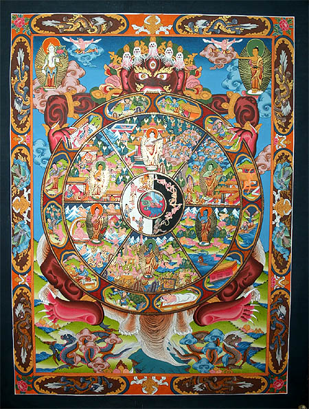 wheel of life, thangka art, tibetan buddhism, art buddha, painting mandala, buddha life, buddhism wheel