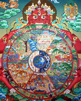 Tibetan Thangka art, wheel of life thangka, Tibetan, Thangka art