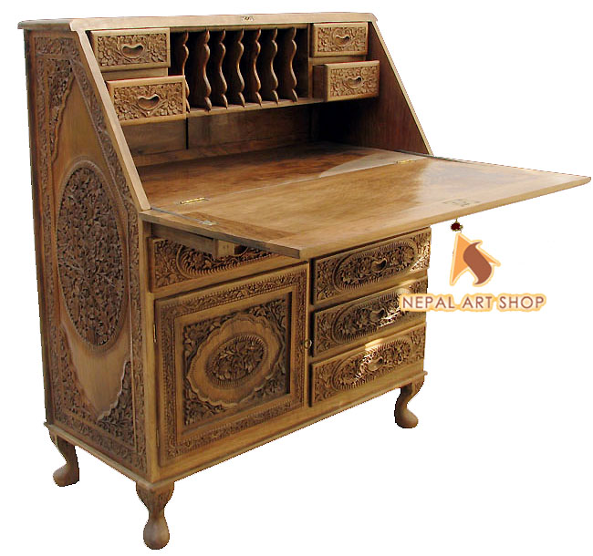 walnut escritoire, secretary desks, writing desk, dark walnut escritoire