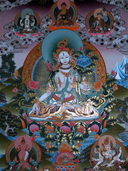 white tara, buddha tara, thangka painting, thangka art, tara mandala art, white tara thangka, white tara buddha, tara paintings, tara thangka