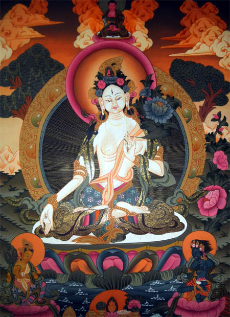 white tara, buddha tara, thangka painting, thangka art, tara mandala art, white tara thangka, white tara buddha, tara paintings, tara thangka