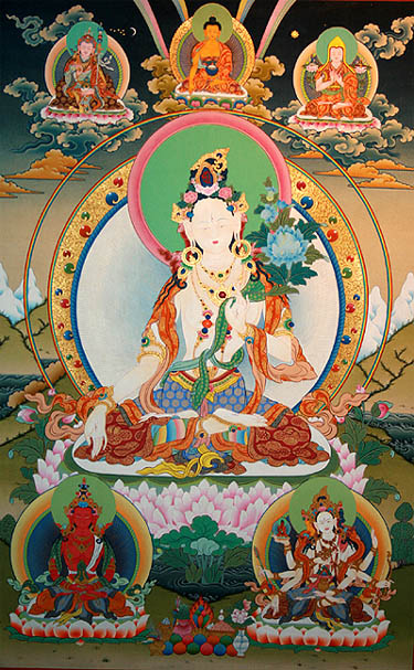 white tara, buddha tara, thangka painting, thangka art, tara mandala art, white tara thangka, white tara buddha, tara paintings, tara thangka