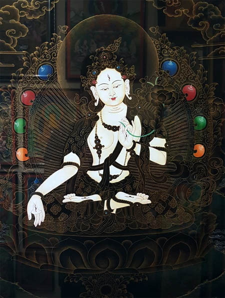 white tara, buddha tara, thangka painting, thangka art, tara mandala art, white tara thangka, white tara buddha, tara paintings, tara thangka