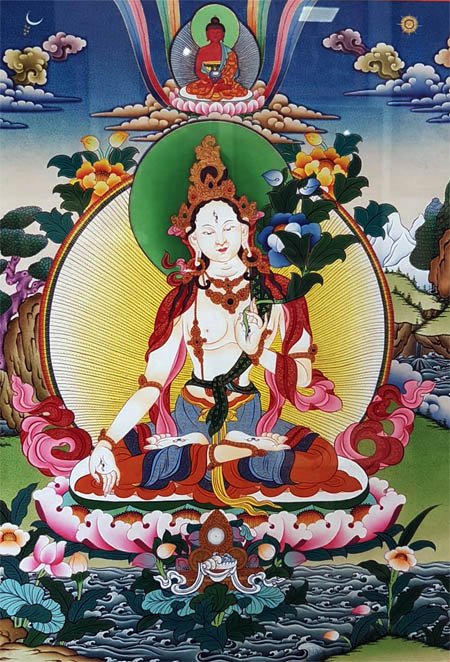 white tara, buddha tara, thangka painting, thangka art, tara mandala art, white tara thangka, white tara buddha, tara paintings, tara thangka