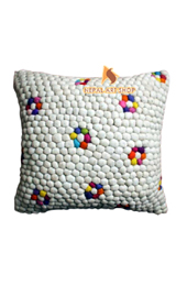 felt cushion, felt wool cushion, felt ball cushion, felt wool