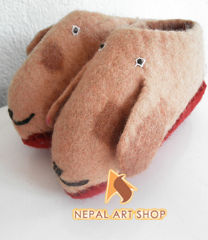 Sheep design felt shoes – Wholesale Felt Kids Craft Code EFCF023 from Nepal