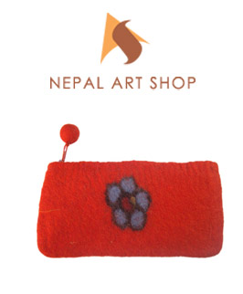 Red Rose Felt Coin Purse – Wholesale Code NASFC018 from Nepal
