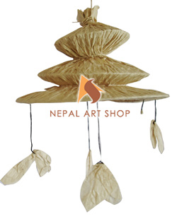 Lokta Paper Lamp Shade – Hanging – Wholesale Lokta Paper Product Code LLS005