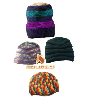 Snowflake Pattern Woolen Cap – Wholesale Nepal Woolen Hat Code WHAT015