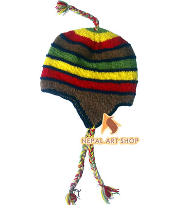 Wool Hat with Tassels – Wholesale Nepal Woolen Hat Code WHAT020